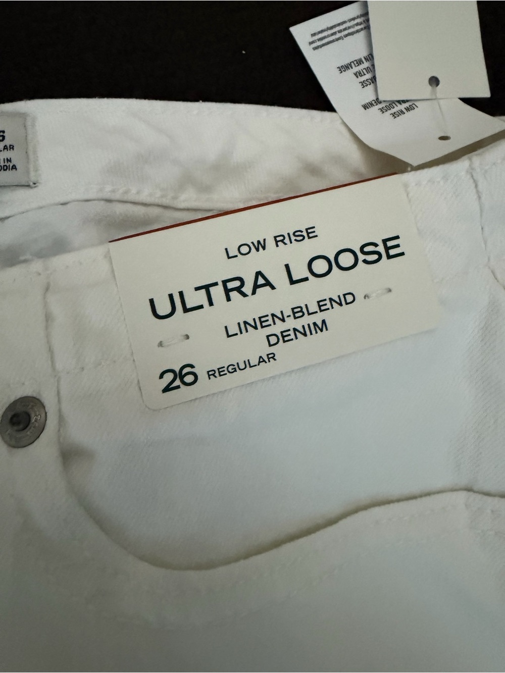 Abercrombie & Fitch Linen-Blend Low Rise Ultra Loose Drawstring Jeans - Picture 4 of 4
